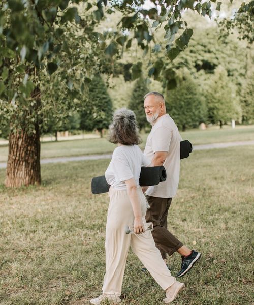 Minimalist yoga kit including a mat and water bottle